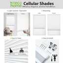 DEZ FURNISHINGS Cordless 1" Light Filtering Cellular Shade, 25.5"W x 64"H, Linen