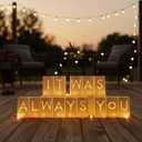 It was Always You Light Up Letters Signs, Romantic Proposal Anniversary Valentines' Day Decorations with Luminary Paper Bags, LED Tea Light Candles, Red Heart Balloons, Artificial Rose Petals