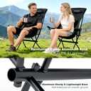 SUNNYFEEL Lightweight Folding Camping Chair, Portable Backpacking Chair with Head Support & Cup Holder, Stable Aluminum Beach Chair for Outdoor Camping, Hiking, Travel, Picnic, Fishing, 300 LBS, Black