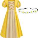 Renaissance Medieval Princess Dress Girls Toddler Women Irish Costume Cosplay Retro Birthday Halloween Party - Medium