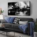Abstract Canvas Wall Art for Office - Black and White Wall Pictures for Living Room - Big Wall Art for Bedroom Size 29" x 59"