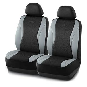 Skechers Car Seat Covers,Leather Seat Covers with GOGA Mat Technology,Waterproof Car Seat Covers Front Seats,Airbag Compatible,Comfort Universal Fit for Most Cars,Vans,Trucks,SUVs,Grey