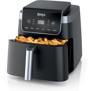 Ninja Air Fryer Pro XL 6-in-1 with 6.5 QT Capacity, Max Crisp, Air Fry, Air Roast, Bake, Reheat, Dehydrate, Max Crisp Technology with 450F, Nonstick Basket & Crisper Plate, Grey, AF181 (Black)