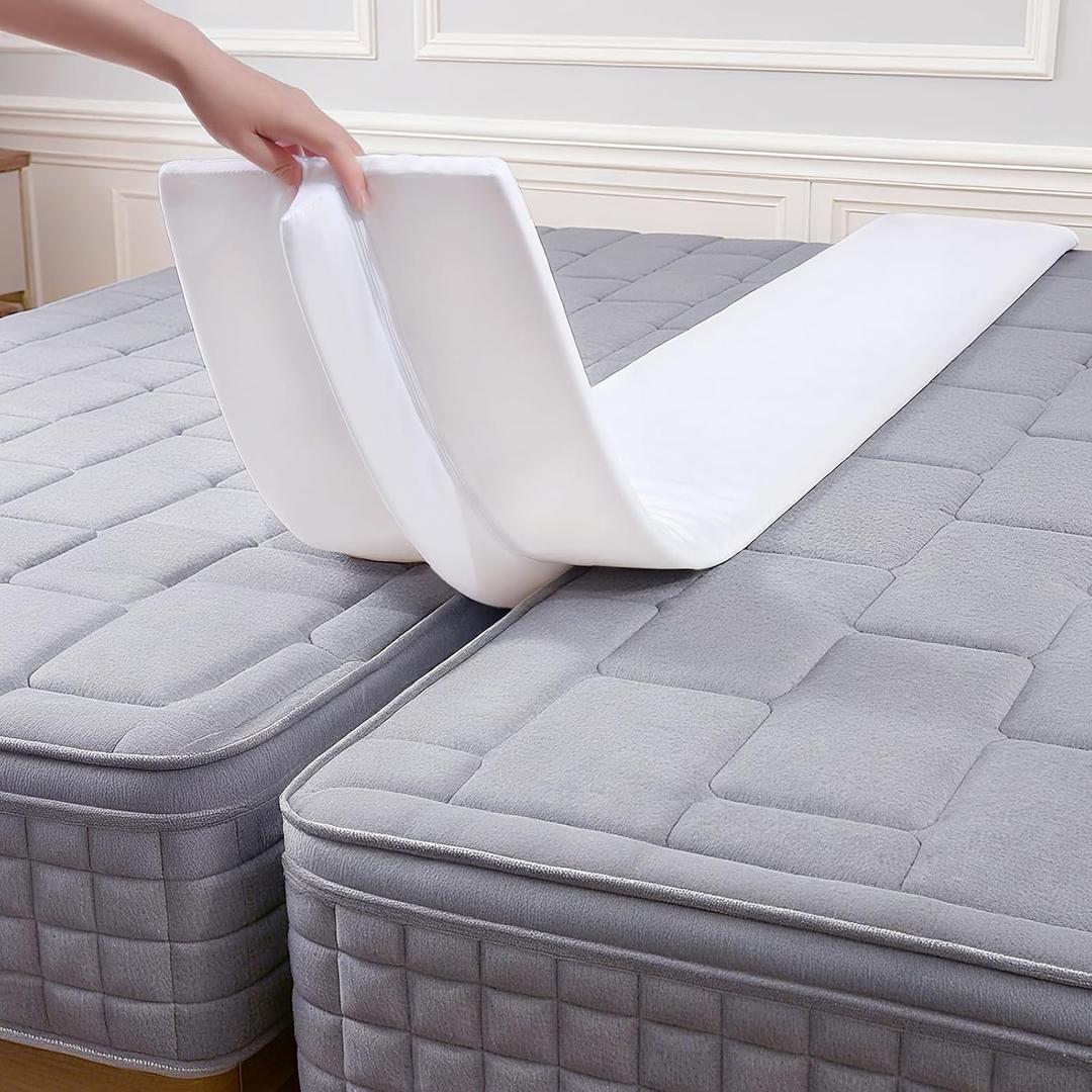 Vekkia 80 x 12 Extra-Wide & Thin Twin to King Converter- Split King Gap Filler (0-3") with Upgraded T-Shaped Design,Washable Cover, Fits Family Beds, Guest Room, Hotel & Vacation Rentals