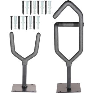 Gun Rack for Wall, Vertical Gun Storage Indoor, 2-Piece Metal Gun Stand with Secure Hooks for Rifle, AR-15, Shotgun & More  Adjustable Wall Gun Display, Black (1 Set)