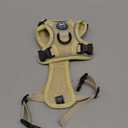 PoyPet Reflective Soft Breathable Mesh Dog Harness Choke-Free Double Padded Vest with Adjustable Neck and Chest (Khaki, XS)