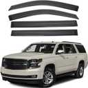 4pcs Front+Rear Smoke Tint Sun/Rain Guard Outside Mount Tape-On Vent Window Visors Compatible with 15-20 Escalade ESV Yukon XL Suburban