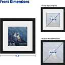 12x12 Square Picture Frame 3 Pack, Solid Real Wood Grain, 12x12 Without Mat, Wall Gallery Poster Frames, Black