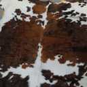 NativeSkins Faux Cowhide Rug 6'3" x 8'2" Brown Cow Print Area Rug for Living Room & Bedroom Non-Shedding, Flat-Lay, Pet-Friendly Faux Suede Grip Backing Vegan Western Farmhouse Decor