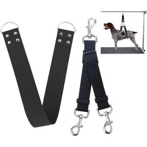 Pet Dog Grooming Belly Strap  2 Inch Wide Waterproof Strong PVC Support Band, Grooming Loop Restraint for Pet Bathing & Grooming (Black-Short)