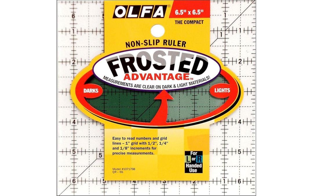 Olfa Frosted Advantage Non-Slip Ruler The Compact-6-1/2x6-1/2