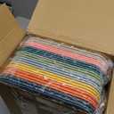 Mumufy 24 Pcs Plastic Fast Food Trays Bulk Colorful Restaurant Serving Trays Cafeteria Rectangular Plastic Serving Platter Grill for Kitchen Restaurant Coffee (Elegant Color)