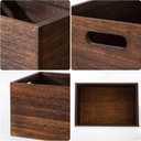 2 PackWood Storage Box 18.9×13×9.8 Inch with Handles, Stackable Wooden Organizer Crate for Home Closet Kitchen Bathroom, 2 Colors Vintage White & Black (Retro Black)