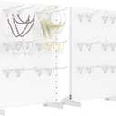 WALMANN Metal Tabletop Pegboard Display Standing Pegboards for Craft Shows, 12" x 16" Countertop Peg Board with Hooks for Jewelry & Accessories (Cream-White, 2-Pack)