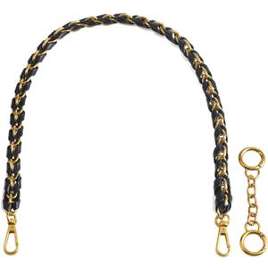Beaulegan Purse Chain Handles - Short Strap Microfiber Leather - Replacement for Handbag or Shoulder Bag Set of 2, 23.6 Inch Long(Brass)