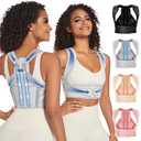 Fit Geno Posture Corrector for Women: Adjustable Lightweight Upper Back Brace for Neck Shoulder & Upper Back Pain Relief - Improve Posture Correct Hunchback Slouching Kyphosis Invisible Under Clothes (XS/S Under Bust 30"-43") (Gray)