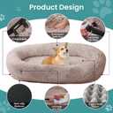 JOLLYVOGUE Human Dog Bed for Adults and Pets, Ultra-Soft Plush Giant Dog Bed with Egg Crate Foam, Non-Slip Base, and Machine Washable Cover - Ideal for Relaxation and Napping, Brown