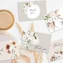 Gooji 4x6 Boho Floral Thank You Cards with Envelopes Bulk 20-Pack Matching Envelopes Assorted Watercolor Birthday Party, Baby Shower, Bridal, Weddings, Blank Notes Business Stationary