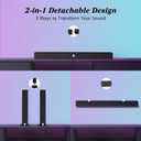 GEOYEAO 2.2 CH Detachable Sound Bar with Built-in Dual Subwoofer, 180W RGB Bluetooth Soundbar for TV, Support HDMI ARC/Optical/AUX, Surround Speaker System for Gaming/Home Theater/PC