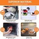 Bariatric Meal Prep Containers, 8 oz Bariatric Portion Control Food Storage Containers with Two 4 oz Compartments (3 Pack), Reusable Glass Snack Containers with BPA Free Airtight Lids