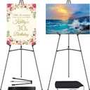 2PCS Black Easel Stand for Wedding Sign Stand, 65 Inch Adjustable Metal Easels for Display, Portable Folding Easel for Wedding, Display Show, Arts, Poster with Portable Bags