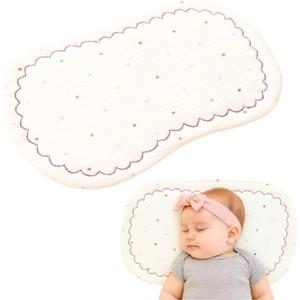 Jack & Jill & Baby Ultra-Flat Baby Comfort Support Pad 100% Muslin Cotton | Flat, Pad-Like Design | Breathable & Washable (Dreamy Dots)