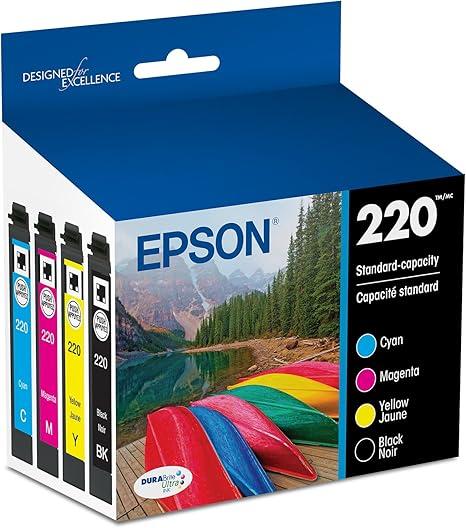 4 Pack New 220XL T220XL Ink for Epson WorkForce Black Color 220 T 220 XL Set