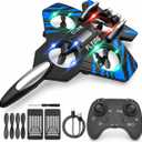 Foam RC Airplane for Kids & Adults, Easy to Fly Remote Control Fighter Jet with LED Lights, 360 Flip Stunt RC Plane, Durable EPP Foam, 2 Batteries, Outdoor Airplane Toy Gift for Boys Ages 8-16