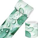 IVN Wallpaper Border Peel and Stick Wall Green Leaf Water Drop Decorative Wall Trim Self Adhesive Border for Walls Mirror Frame Accent Strip for Bedroom Kitchen LivingRoom 4x196 Inch