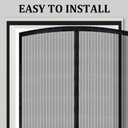 Magnetic Screen Door - Self Sealing, Heavy Duty, Hands Free Mesh Partition Keeps Bugs Out Let Breeze in- Pet and Kid Friendly - Keep Open Feature (Black, Fit Door Size 38 x 82 Inch)