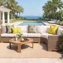 MIULEE Decorative Floral Outdoor Lumbar Pillow Covers with Inserts Set of 2 12x20,Waterproof Vintage Fade Resistant Patio Throw Pillows with Piping for Spring Summer Garden Couch Sofa,Brown