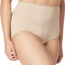 Bali Women's Skimp Skamp Brief Underwear, Panties, Smoothing Stretch Brief Underwear for Women (9, Nude)