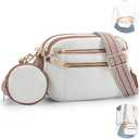 RsAingT Crossbody Bag for Women, Convertible Belt Bag with Adjustable Strap and Coin Purse (White)