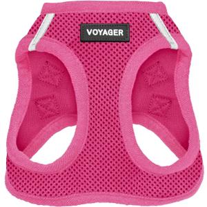 Best Pet Supplies Voyager Step-in Air Harness - All Weather Mesh, Reflective, No Pull Harness for Dogs, Cats - Secure with Hook & Loop Fastener, Buckle, Double D-Rings - Fuchsia, L (L (Chest: 18 - 20.5"))