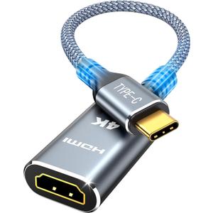 Highwings USB C to HDMI Adapter (4K@60Hz), USB Type C to HDMI Cable Adapter [High Speed, Thunderbolt 3/4 Ports], Compatible for iPhone 15/16 Pro/Max, MacBook Pro/Air, iPad, iMac and More (Grey)