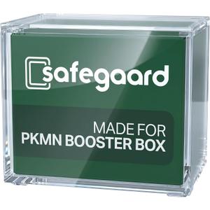 PKMN Booster Box Acrylic Display Protector Case - SafeStack Stackable System - Ultra Thick 8mm+5mm, Rounded Corners/Edges, Acid-Free, PVC-Free - Secure N52 Magnetic lid - Fits Booster Box (ENG)