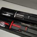 2 Pcs 31.5-inch Iridescent Lightsaber Blade with Hit-Sensitive Sound and Fog Effect | Type-C Charging | Perfect for Rave Parties, Cosplay, and Showcases (Black & Red Dual Pack)