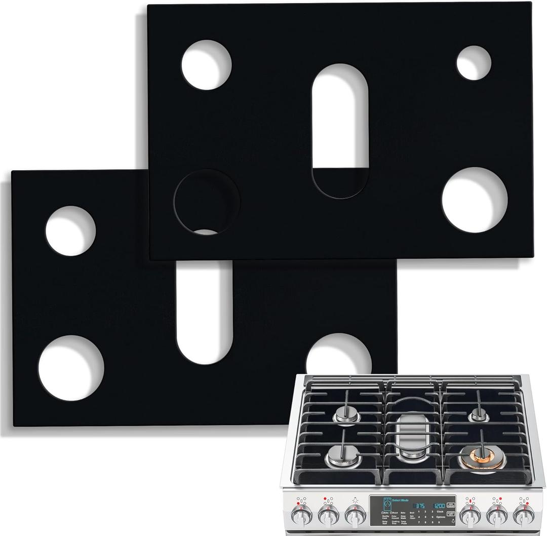 Stove Top Covers for Gas Burners, Gas Stove Burner Liners for Samsung Stove Guard Stove Top Protector, Non-Stick and Washable, for Kitchen Cooking, Reusable 2-Pack