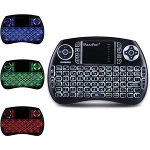 iPazzPort (Upgrade Mini Bluetooth Keyboard with Touchpad Handheld, Backlit Mini Wireless Keyboard with 2.4G USB Dongle for Android TV Box/FireStick/Laptop/PC 21SM