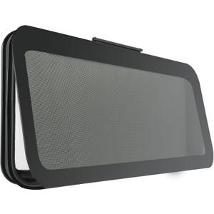 Frameless RV Window, 24" W x 15" H Tinted RV Window with Net Screen and Trim Ring, Suitable for 1-1/2" or 1-7/8" Walls, DOT Approved