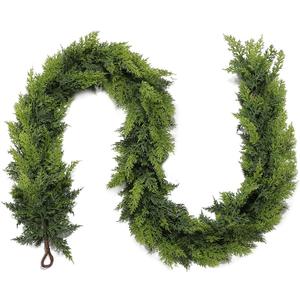 Norfolk Cedar Garland, 6FT Green Garland Christmas for Mantle Stair Railing Fireplace Door Decorations