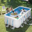 INTEX 26769EH 13ft X 6.5ft x 48in Prism Frame Clearview Rectangular Above Ground Swimming Pool Set with 530 GPH Cartridge Filter Pump, Ground Cloth, Pool Cover