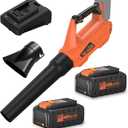 Pro Chaser Battery Powered Cordless Blower - 380 CFM with 2 X 4.0Ah 20V Batteries & Fast Charger, Lightweight Electric Leaf Blowers, 2 Variable Speed, Ideal for Yard, Patio & Sidewalk