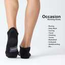 CS CELERSPORT Men's Ankle Running Socks with Cushion Low Cut Athletic Tab Socks for Men Women 6 Pack (Medium, Black + Grey)