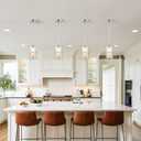 Pendant Light with Frosted Glass, Modern Pendant Lights Kitchen Island, Brushed Nickel Pendant Light Fixtures, Cylindrical Pendant Lighting for Kitchen Island, Dining Room, Foyer