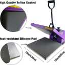 BetterSub 15x15 Industrial Heat Press Machine for T-Shirts, Sublimation, Transfers Digital LCD Control, Teflon Surface, Clamshell Design, Safe & Durable - Purple