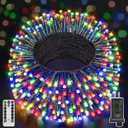 98 FT 300 LED Christmas Tree Lights, Christmas Lights Indoor Plug in, 8 Modes Twinkle String Lights for Bedroom Wedding Party Ceiling Xmas Home Decorations (Multicolored)