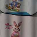 Capoda 2 Pcs Easter Bunny Basket Bags Canvas Easter Eggs Hunt Basket Rabbit Bucket Tote Gift Bags for Party Decor Supplies(Cute)