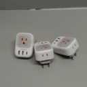 TESSAN European Travel Plug Adapter USB C 3 Pack, US to Europe Plug Adaptor with 4 AC Outlets 3 USB Charging Ports, Type C Power Adapter for USA to EU Euro Spain France Iceland Italy Germany Greece