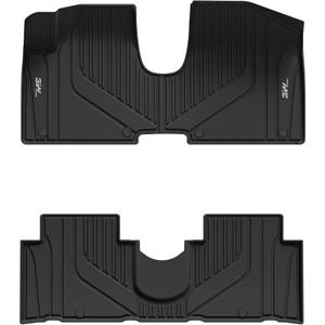 3W Floor Mats Fit Hyundai Ioniq 5 2022-2024 2025 (Only for Movable Console), TPE All Weather Custom Fit Floor Liner for Hyundai Ioniq 5 1st and 2nd Row Full Set Car Liners, Black